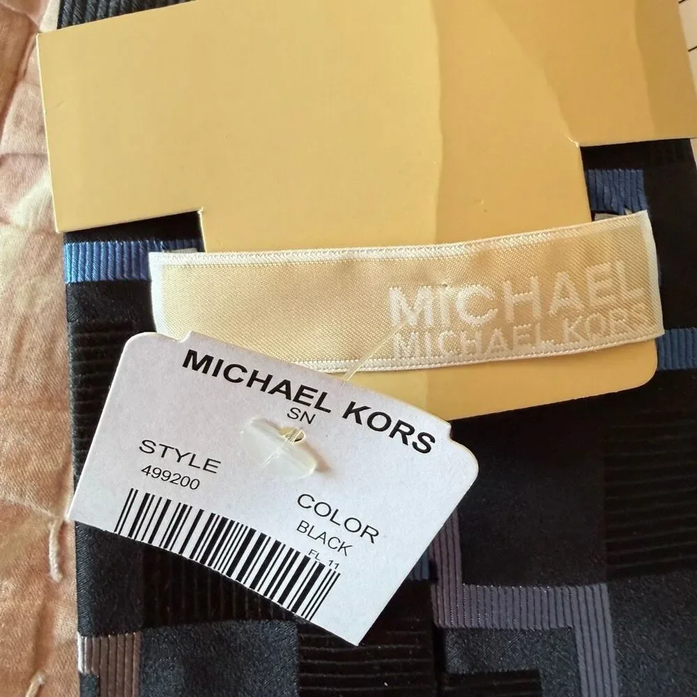 Michael by Michael Kors black and blue geometric tie new with tags